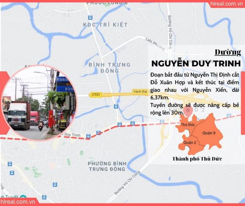 Hiện trạng đường Nguyễn Duy Trinh với những quy hoạch mới