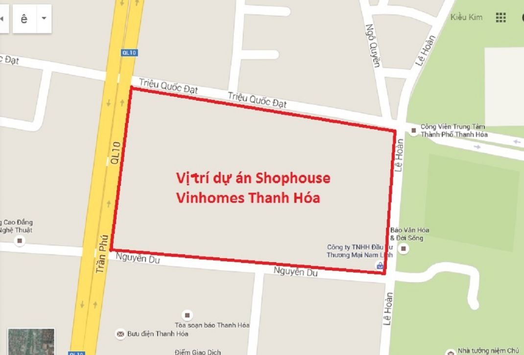 Các vùng tiếp giáp dự án Vincom Shophouse Thanh Hóa
