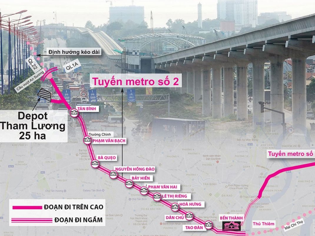 Hệ thống nhà ga Tuyến Metro số 2: Bến Thành – Tham Lương
